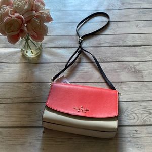 Kate Spade Convertible Crossbody Leather Bag in Red Multi